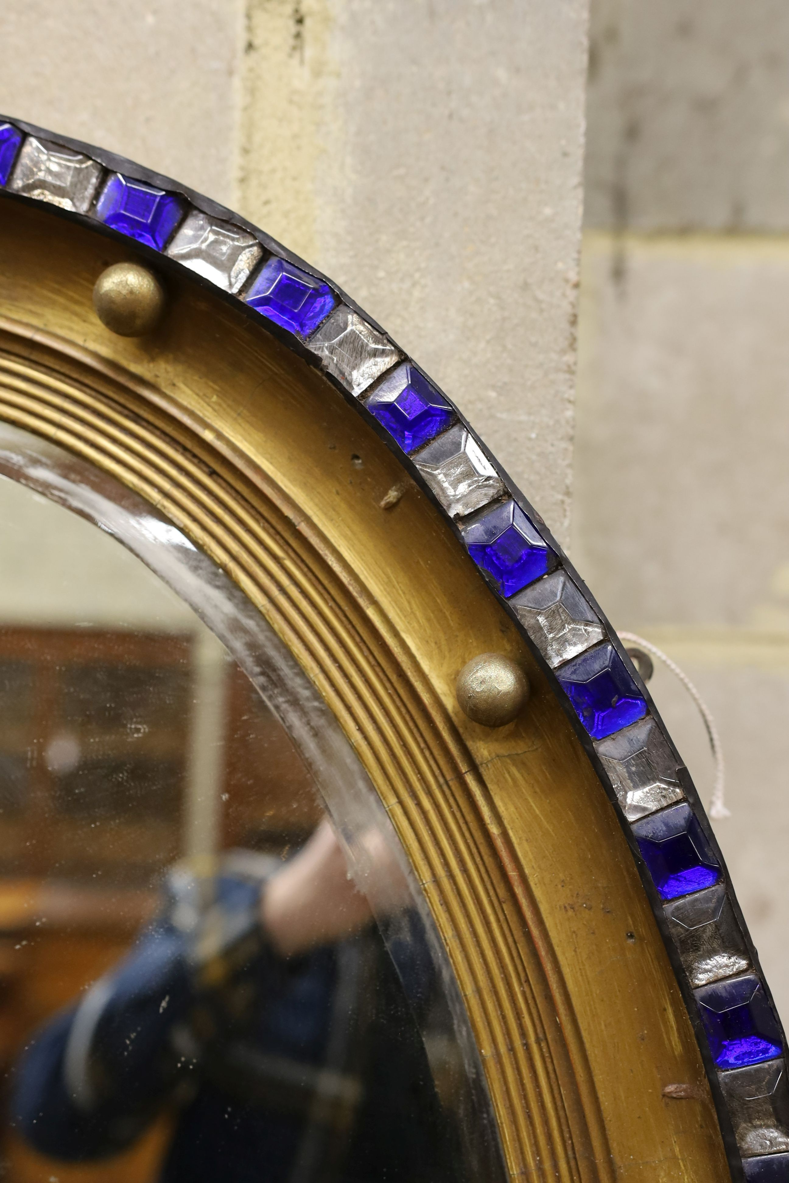 An Irish style oval wall mirror, width 64cm, height 100cm
